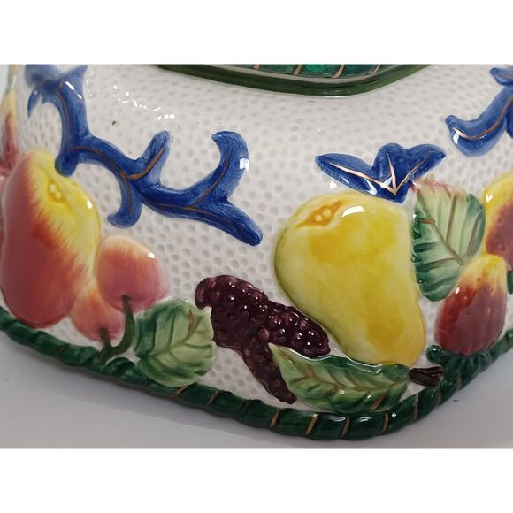 Fitz & Floyd 10" Oval Vegetable Bowl, 8" Open Potpourri Florentine Fruit Pattern - Picture 11 of 15
